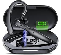 FAMOO Auricolare Bluetooth V5.3, Cuffie Wireless Singolo Con CVC8.0 ENC Doppio Microfono, 100 Ore Conversazione, 270 Regolable Headset Con LED Ricarica per Business/Guida
