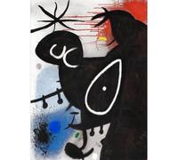 Famosa Arte murale di Joan Miró 《Uomo, Uccello, Stella》 Poster Colorful Graffiti Canvas Painting Joan Miró Stampe per la Decorazione della Parete Domestica Picture 60x90cmx1 Senza Cornice