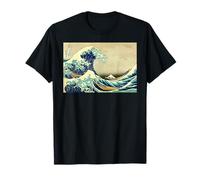 Famosa arte vintage: design speciale Great Wave Hokusai Maglietta
