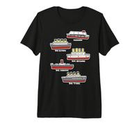 Famosa Nave da Crociera RMS Titanic Britanic Poseidon Carpathia Maglietta Premium