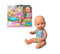 Nenuco Festa in Piscina, Bambole Bambino 35 cm con la sua propria piscina gonfiabile con scivolo, corpo duro con costume da bagno stampato, riempie la piscina d'acqua e scivola al Bambola, famosa
