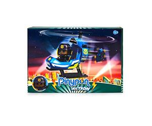 Famosa, Pinypon Action-Mini elicottero di polizia, set da gioco d'azione complementa la commissaria, con un pupazzo di pilota e accessori per bambini dai 4 anni, (700017037), multicolore, taglia unica