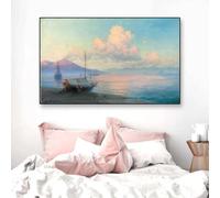 Famoso dipinto a olio, poster, stampe del mattino del Golfo di Napoli, Ivan Konstantinovich Aivazovsky, galleria di dipinti su tela, arte murale (60x90 cm/senza cornice)