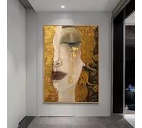 Famoso Gustav Klimt Quadro Su Tela Pronta Per Essere Appesa Creatività Lacrima Tela Dipinto Classico Astratta Oro Immagine Della Parete Decorazione Della Casa 50x75 cm Quadro