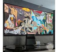 Famoso Picasso Guernica Quadro su Tela Astratta Moderna Poster e Stampe Picasso Wall Art Decorazione per Ufficio Immagini 80x160cm Senza Cornice