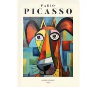 Famoso poster di Pablo Picasso stampe di animali a colori Immagine di arte murale astratta《Cane divertente》Dipinto su tela di Pablo Picasso per arredamento da salotto 40x50 cm senza cornice