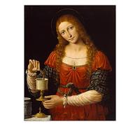 Famoso quadri d'arte Leonardo da Vinci "Santa Maria Maddalena" di stampa su tela non tessuta. Moderno Arte della parete su tela 91x70cm (36x28in) Senza cornice