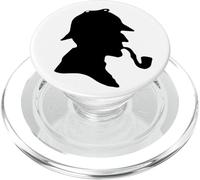 Famoso Sherlock Holmes detective silhouette cappello pipa libro PopSockets PopGrip per MagSafe