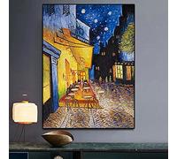 Famoso Van Gogh Grande Pittura Ad Olio Villaggio Notte Scena Stampa Sulla Tela Cielo Stellato Poster Parete Immagine Cafe Parete Home Decor 60X90Cm Senza Telaio