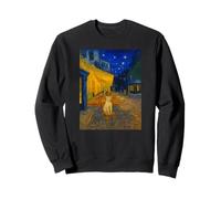 Famous Artist Painting Cafe Terrace At Night With Cat Humor Felpa