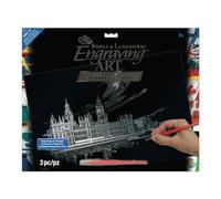 Famous Places Silver Foil Engraving Art Kit 8"X10"-Big Ben & Parliament