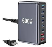 FAMOUS TECH SHOP 500W GaN PD 3.0 PPS USB C Fast Charger: 8 porte Quick Charge Power Station | 6 USB-C + 2 USB-A Smart Power Delivery Desktop Charger per laptop, MacBook, iPhone 15, iPad, Samsung