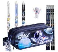 FAMU Land Astuccio scolastico 3 scomparti grande con penne cancellabili matite e materiale beauty case per scuola bambino e ragazza. Custodie scolastiche con cancelleria. Penna Case Eraser Pen,