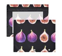 famyily Adorabile astuccio per raccoglitore, per lettere di carta A4, confezione da 2 pezzi, per studenti, ufficio, fichi, frutta nera