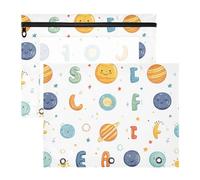 famyily astucci per matite in plastica robusta cartella di file per lettere A4 confezione da 2 studenti per conservare studenti scolastici forniture per insegnanti cartoni animati pianeti esterni