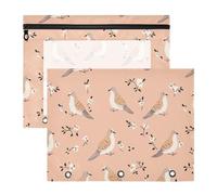 famyily Astuccio portapenne a 3 fori per lettere formato A4, confezione da 2 pezzi, per insegnanti, scuola, cartoni animati, colomba in lutto, uccelli, pesca