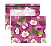 famyily Astuccio portapenne portatile per lettere formato A4, confezione da 2 pezzi, per studenti e ufficio, con grazioso frutto di mangostano, rosa acceso