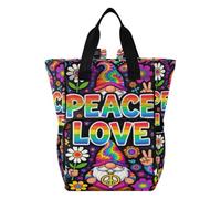 famyily Baby Bag per ragazze e ragazzi, borse per neonati per mamma | Borsa da viaggio impermeabile per maternità, per lavoro, viaggi, vacanze, tre gnomi hippie I Peace Love gnomo