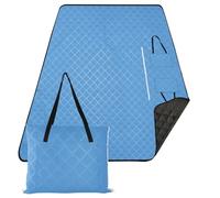 famyily Beach Essentials, tappetino da gioco portatile impermeabile per interni, 203 x 152 cm, per attività all'aperto, coperta da concerto, colore: azzurro cielo