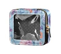 famyily Beauty case da viaggio in pelle trasparente impermeabile con fiori autunnali e peonie Osteospermum Gladiolus, Fiori d'Autunno Peonie Osteospermum Gladiolus, 1 size