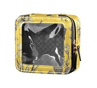 famyily Beauty case trasparente con fiori, narcisi, cactus, farfalle, api, gialli, graziose, borse da toilette per donne, Fiori Narciso Cactus Farfalle Api Giallo, 1 size