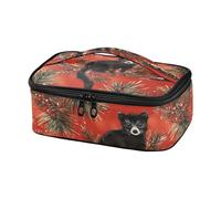 famyily Black Asian Palm Civet Red Pine Trees Merry Christmas Lunchbag Insulated Lunch Tote Mens Lunch Box Soft Liner Lunch Bags Work