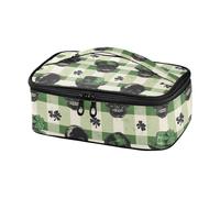famyily Black Skull Buffalo Plaid Shamrock Gnome St Borse per il pranzo isolate Piccola borsa termica da uomo Scatole per il pranzo Mini Cooler Pasto Termico Tote Escursionismo