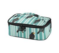 famyily Black Southern Caracara Teal Striped Womens Lunch Bag Borsa Piccola Lunch Box per gli Uomini Thermal Lunch Box Picnic