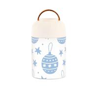 famyily Blu e Bianco Sorpresa di Natale In Acciaio Inox Isolati Sottovuoto Contenitori alimentari con cucchiaio per l'uomo snack 17oz