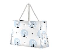 Famyily Blue Crush - Borsa da viaggio resistente con tasche laterali, misura extra large per weekend con tasche con cerniera