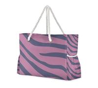 Famyily - Borsa a mano a prova di sabbia con stampa nera e viola per lavoro con tasche laterali, grande borsa per piscina, palestra, generi alimentari, viaggi