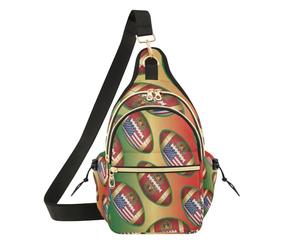 famyily Borsa a tracolla da donna, alla moda, casual, per golf, viaggi, bassotto in stile cartone animato, Rugby American Juneteenth