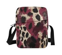 famyily Borsa a tracolla da donna, borsa a tracolla da donna, borsa a tracolla regolabile, per viaggi e viaggi, stampa leopardata nera rossa