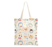 Famyily - Borsa da donna in tela colorata cartone animato, tela per la spesa, bella borsa di tela