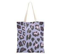 Famyily - Borsa da donna in tela con stampa leopardata viola pesca