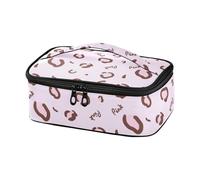 Famyily - Borsa da pranzo con stampa leopardata di pesca per bambini, mini lunchbox per il pranzo con fodera morbida, borse da viaggio