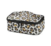 Famyily - Borsa da pranzo con stampa leopardata giallo pallido da donna, borsa per il pranzo isolata, mini borsa da pranzo da trekking