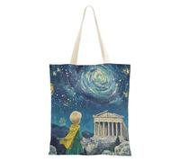famyily Borsa da spiaggia in tela con manici per collega, in tela, motivo: principe e cielo notturno