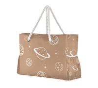 famyily Borsa da viaggio a prova di sabbia con pianeta kaki con tasche laterali da donna Weekender Travel con tasche con cerniera