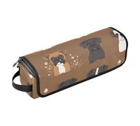 famyily Borsa da viaggio per utensili da parrucchiere e tappetino resistente al calore con cerniera, custodia da viaggio portatile per ferri da stiro, piastre, ferri arricciacapelli, simpatici boxer