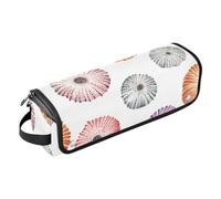 famyily Borsa da viaggio per utensili per capelli da donna con tappetino in ferro antipolvere, borsa da viaggio per piastra arricciacapelli, asciugacapelli piatto, grazioso riccio di mare, bianco