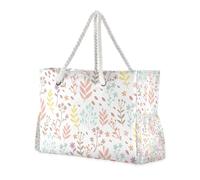 famyily Borsa da viaggio portatile con foglie colorate, con tasche laterali, borsa per la notte, per viaggi, palestra, vacanze