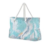 famyily Borsa da viaggio verde di lusso in marmo a prova di sabbia con tasche laterali Tote Bag da donna per piscina palestra drogheria viaggi