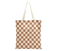 famyily Borsa di tela arancione e bianca americana Plaid Tote Bag per le donne per la borsa di totalizzatore estetica dello shopping