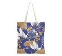 famyily Borsa di tela blu e bianca della gru delle borse di totalizzatore per le donne per la borsa della spesa di compleanno