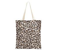 famyily Borsa di tela di canapa leopardata borse di tela marrone per le donne per Dail Tote Bag Small