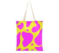 famyily Borsa di tela di canapa verde e giallo di disegno di collisione borsa di tela per le donne per la borsa della spesa di viaggio