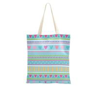 famyily Borsa di tela media Colorata Geometrica Righe Orizzontali Borse di Tela Con Manici per Shopping Canvas Riutilizzabili Borse della spesa