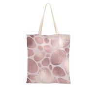 famyily Borsa di tela media in oro rosa elegante con motivo astratto da donna in tela per la spesa