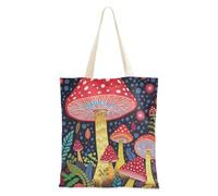 famyily Borsa di totalizzatore maculata borse di tela del fungo rosso per le donne per le borse su misura della drogheria del panno dell'amico con le maniglie